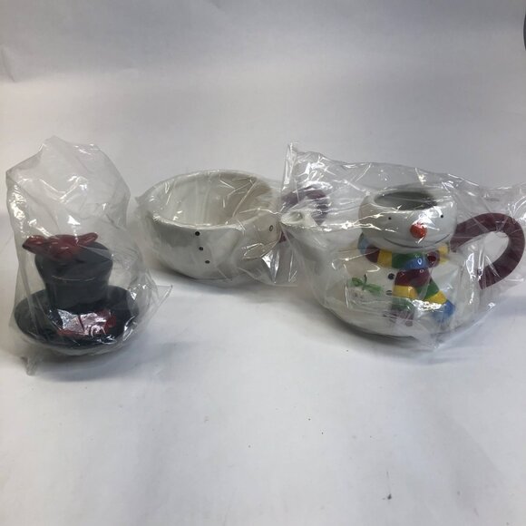 Oneida SnowMates Tea for One Hand Painted Teapot & Cup New Open Box - Picture 5 of 14